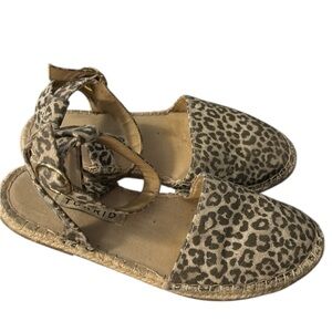 Torrid Brown Espadrille Cheetah Sandals with Ankle Strap Size 8W